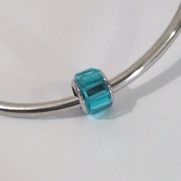 Silver Blue Crystals Charm for Pandora Style Bracelet‎ - Picture 2 of 4